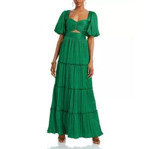 AQUA Bloomingdales Pleated Cutout A Line Dress